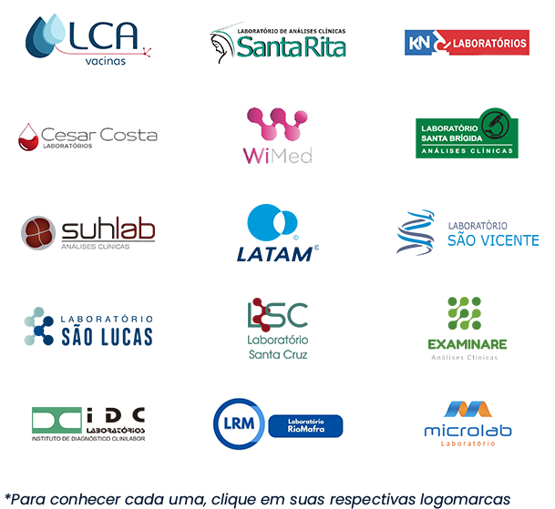 Logos dos parceiros laboratórios